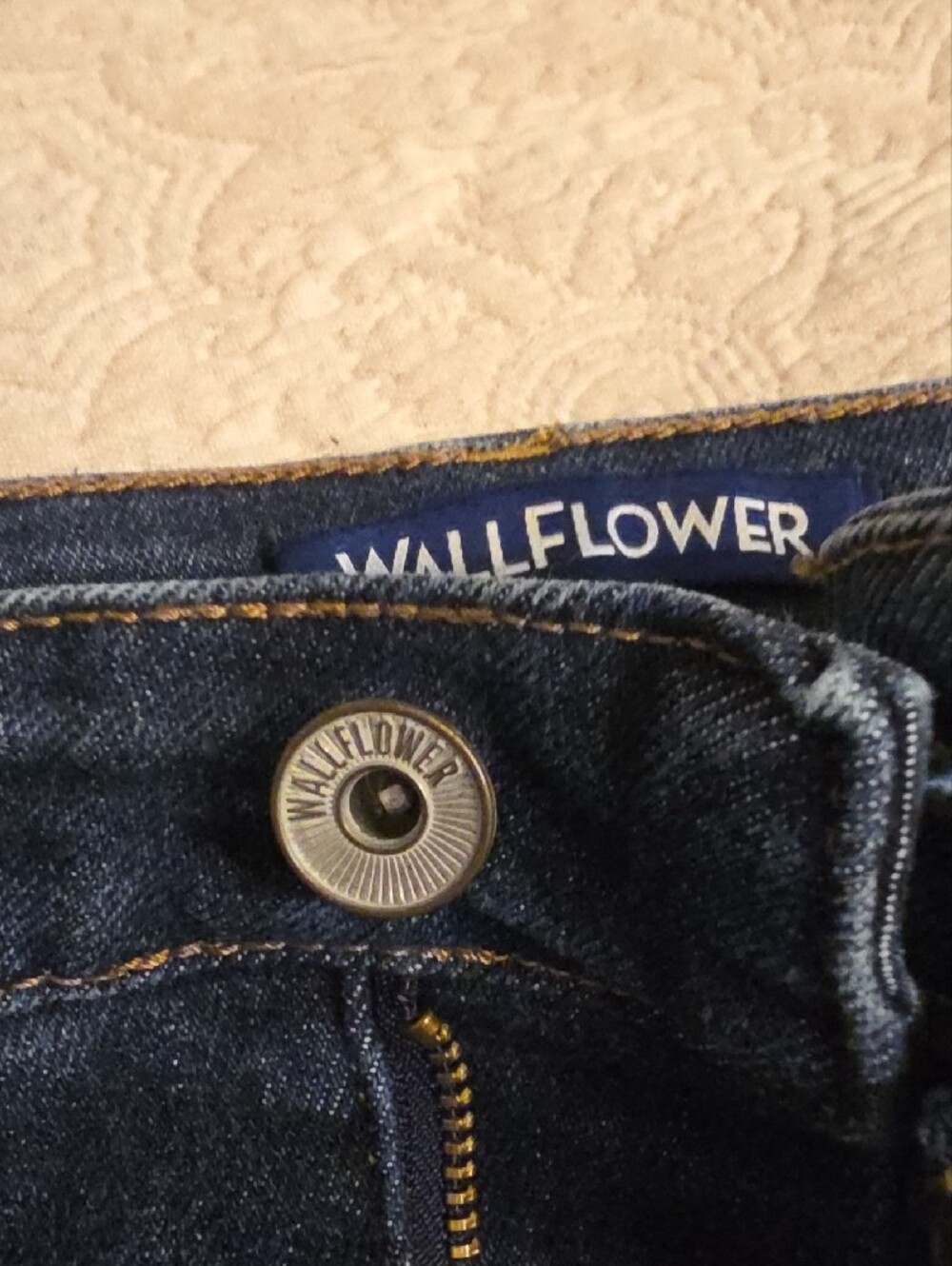 Wallflower Dark Blue Denim Mini Skirt with Frayed Hem - Picture 4 of 5